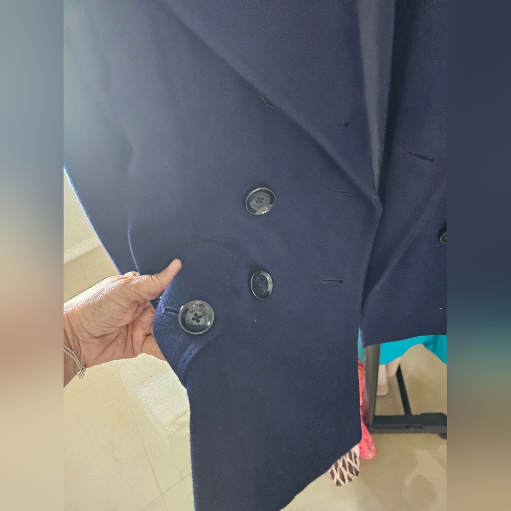 MICHAEL MICHAEL KORS PEA COAT JACKET SZ SMALL NAVY BLUE - Picture 5 of 6